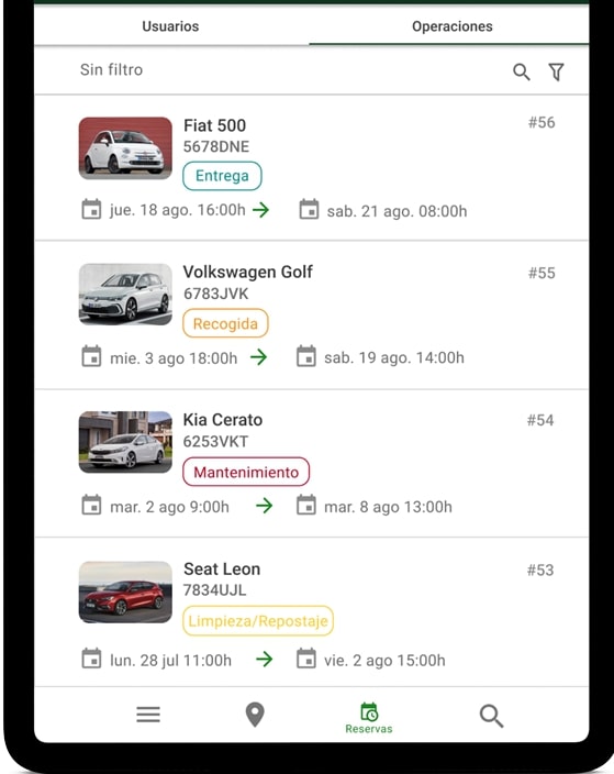 Mobile Management App Interface